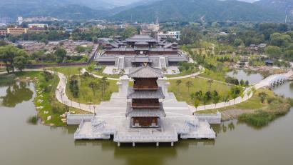 景點：山西太原晉祠古建筑航拍